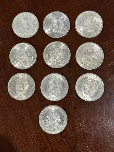 1948 Mexico SILVER 5 Peso Coins