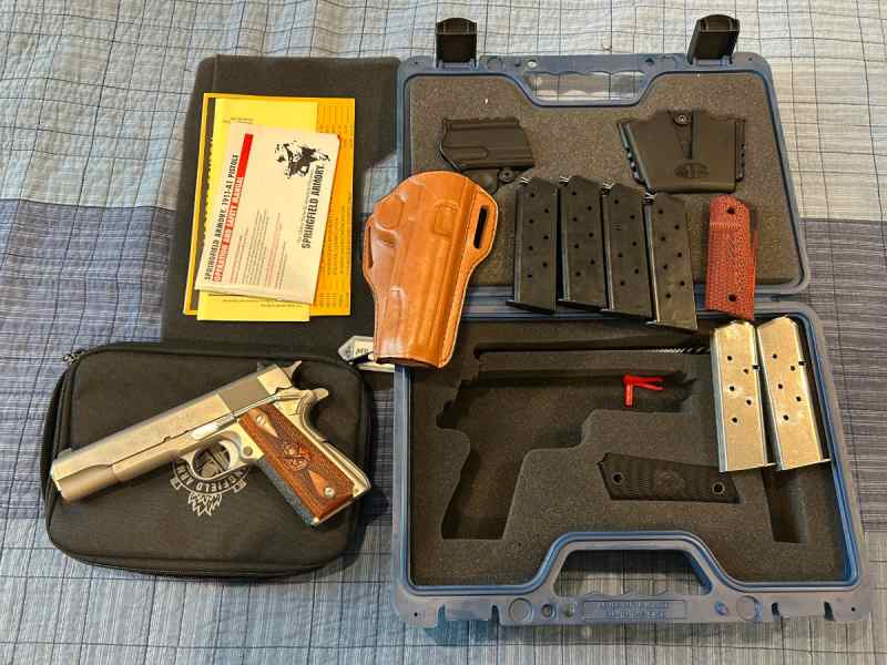 Stainless Springfield Mil Spec w/bunch of gear