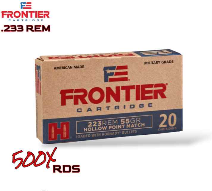 Frontier .223 Rem 55gr Boat Tail HP - 500Rds