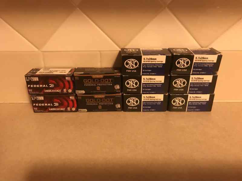 5.7X28MM***500 Rounds*** Mixed Manufacturers***