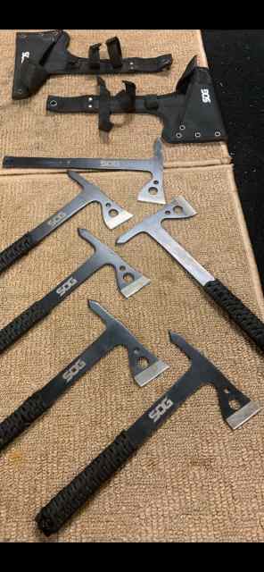 6 SOG Stainless Steel Throwing Tomahawks, Axes, 