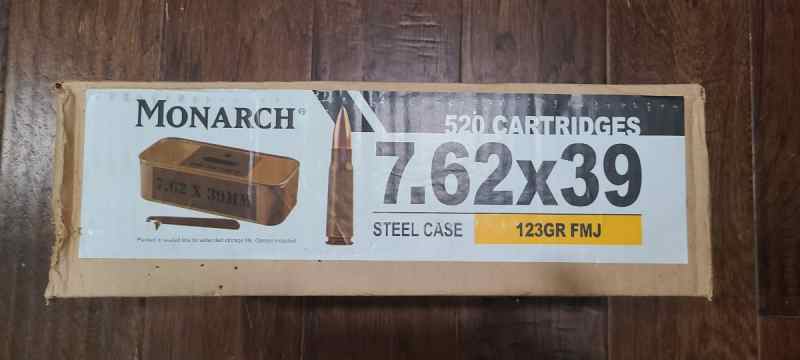 1040rds Monarch 7.62x39 Spam Cans $400(38.4cpr)