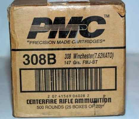 500 Round Case – 308 Win 147 Grain FMJ PMC Bronze 