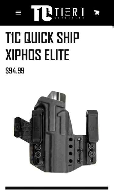 Tier 1 concealed holster for Glock 43X