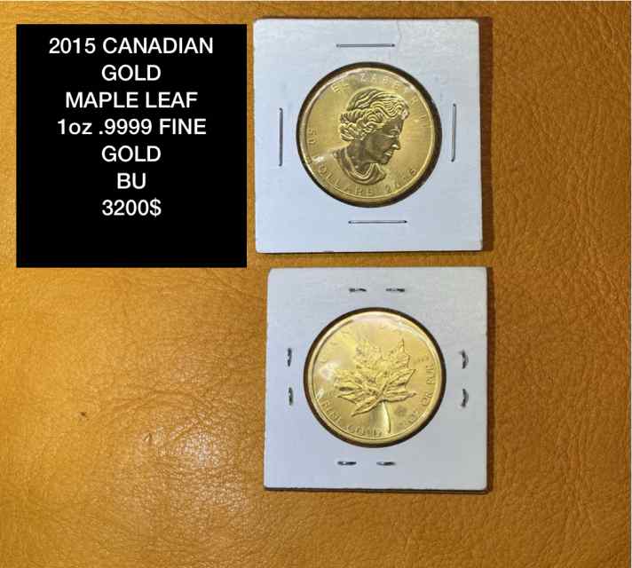 2015 1oz GOLD CANADIAN MAPLE LEAF COIN 