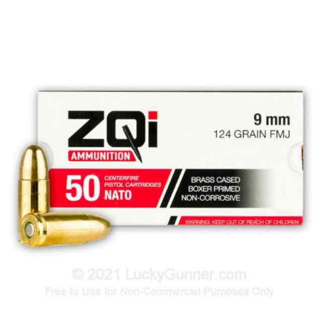 500 Rounds 9mm ZQi Ammunition