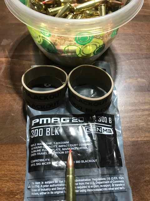 91 Rounds of VMAX 110gr 300BLK ammo + P Mag