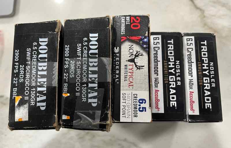 6.5 Creedmoor Ammo - Hornady, Federal, Nosler