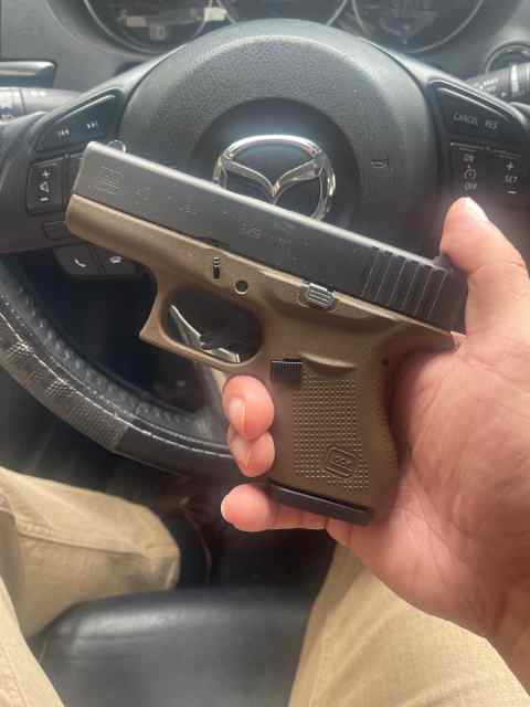 GLOCK 43 FDE FRAME AND BLACK SLIDE 