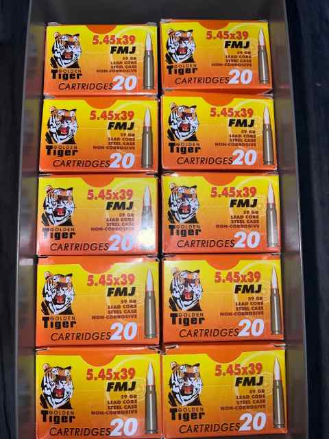 1000 rounds golden tiger 5.45x39 Russian ammo 